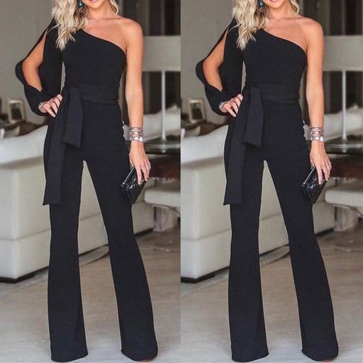Off-shoulder festjumpsuit til kvinder