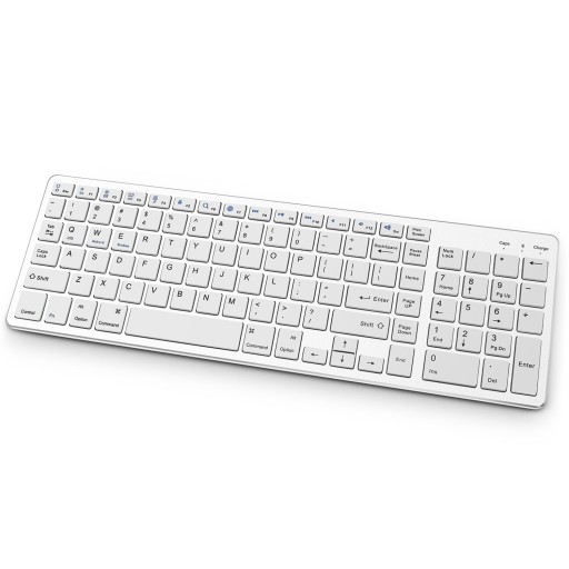 Ohut Bluetooth-näppäimistö numeronäppäimistöllä Sakset-kytkimet Latauslitiumakku USB-kaapelilla Englanninkielinen QWERTY-asettelu Muovi