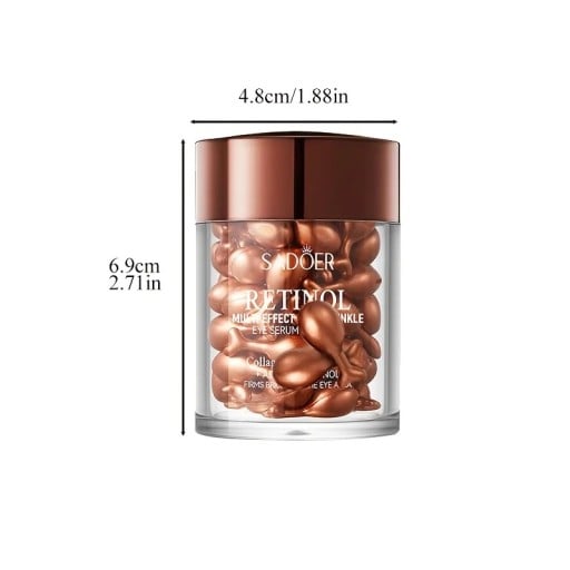 Øjens serum i kapsler med retinol og kollagen mod rynker, nærende og fugtgivende essens, 45 kapsler á 0,34 g, pleje af øjenområdet