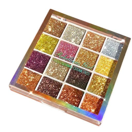 Øjenskyggepalette 16 farver Glitrende glans Glitter effekt Langtidsholdbare højt pigmenterede skygger Fest- og aftenmakeup