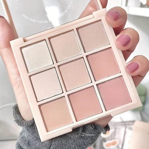 Øjenskyggepalette 9 farver Matte og let skinnende nude nuancer Langtidsholdbar fugtgivende formel multifunktionel makeup