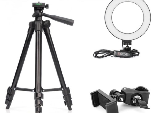 Okrągła lampa LED 16 cm ze statywem K2433