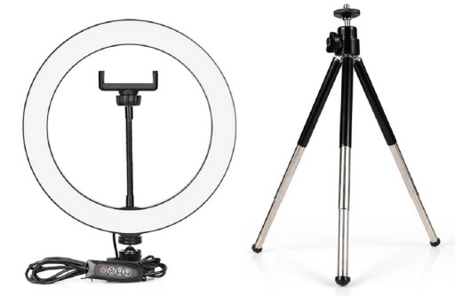 Okrągła lampa LED ze statywem K2435