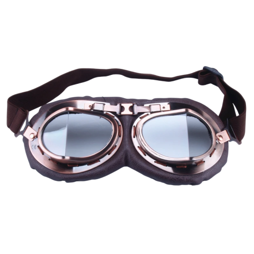 Okulary motocyklowe retro brązowe 18 x 9 cm Soczewki przezroczyste PC Skóra syntetyczna ABS Okulary ochronne do jazdy motocyklem Styl vintage