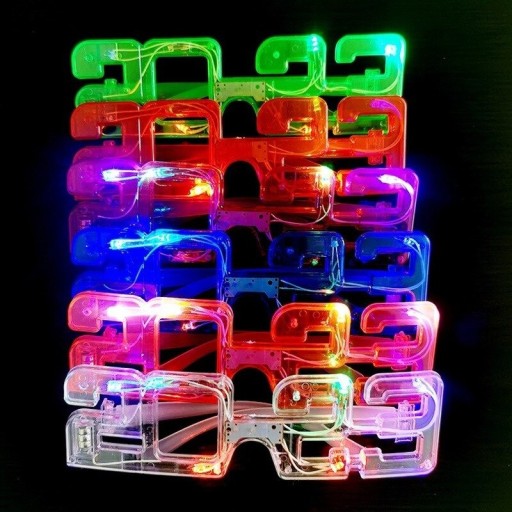 Okulary neonowe LED 2023 12 szt.