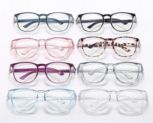 Okulary ochronne 147 mm ramka PC 26 g Przezroczyste przeciwmgielne Ochrona przed niebieskim światłem Osłony boczne Okulary robocze