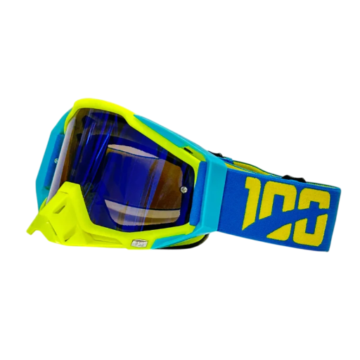 Okulary ochronne motocyklowe z niebieskim szkłem 19 x 11 cm Ochrona UV Okulary wykonane z materiału TPU i PC Wytrzymałe okulary motocyklowe chroniące przed wiatrem i kurzem