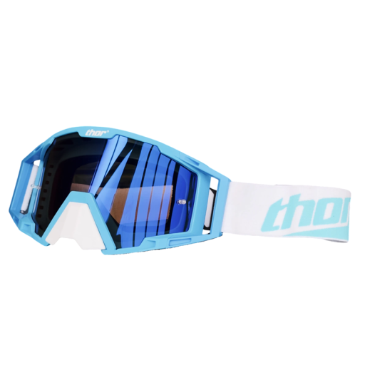 Okulary ochronne motocyklowe z niebieskim szkłem 21 x 11 cm Okulary motocyklowe z filtrem UV Wytrzymałe okulary sportowe do kasku chroniące przed wiatrem