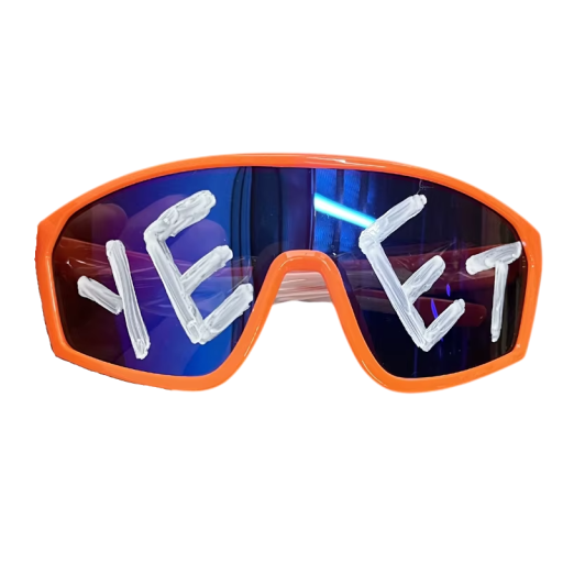 Okulary sportowe plastikowe dziecięce 13 x 5 x 13 cm Okulary z napisem YEET Ochrona UV Stylowe okulary dla chłopców i dziewcząt na lato