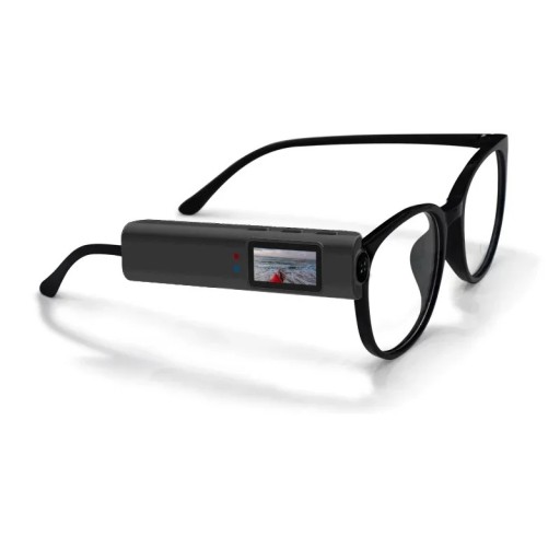 Okuliare s kamerou na natáčanie videa 2,7K 30 fps so 110° uhlom záberu 0,96" IPS displej záznam do MP4 batéria 250 mAh a USB-C