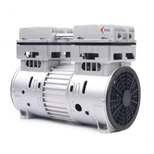Olievrije luchtcompressor 750 W Dubbelcilinder hoofd 8 bar en 125 l/min 29 x 15 x 24 cm Aluminium behuizing Zilver Voor de werkplaats en garage