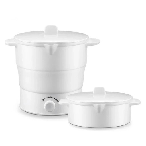 Olla eléctrica plegable de 1,2 l para viajes, 220 V, de silicona, portátil, con función de hervir agua, compacta para camping y oficina.