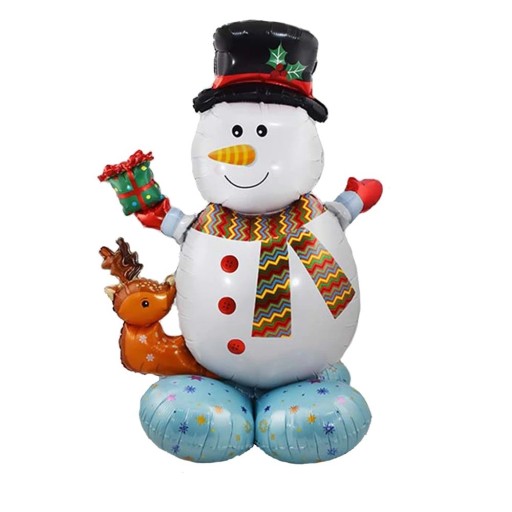 Om de zăpadă cu balon de Crăciun în picioare P4059