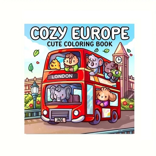 Omalovánche per bambini e adulti città europee e viaggi 20 x 20 cm libro da colorare rilassante per il relax e la creatività