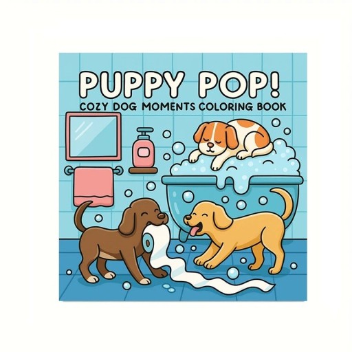 Omalovánky pentru copii și adulți cu câini și situații jucăușe 20 x 20 cm carte de colorat relaxantă pentru relaxare și timp liber