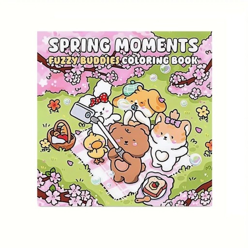 Omalovánky pour enfants et adultes motifs printaniers et animaux mignons 20 x 20 cm livre de dessin apaisant pour la relaxation et la création