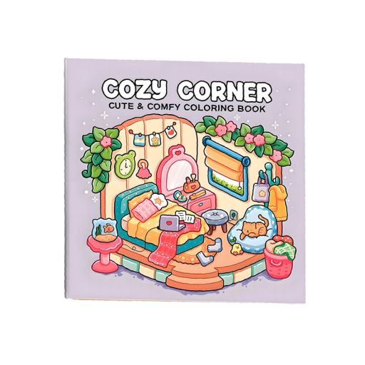 Omalovingen Cozy Corner schattige motieven 20 x 20 cm 24 eenzijdige pagina's kleurblok voor kinderen en volwassenen voor thuis en onderweg