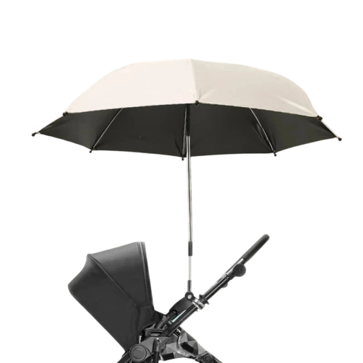 Ombrellone per passeggino 85 x 80 cm Protezione dal sole e dalla pioggia Clip regolabile Uso universale Strato in vinile