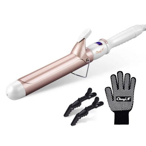Ondulator electric de păr 38 mm, fier ondulator ceramic profesional pentru femei, temperatură reglabilă 80-230 °C, coafare, priză UE