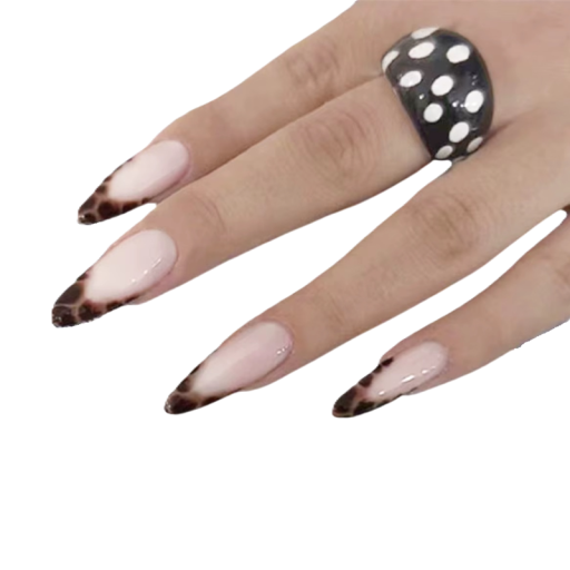 Ongles français acryliques de luxe 24 pièces Forme amande Motif léopard Design 3D élégant pour femmes et filles pour des soirées et des bals