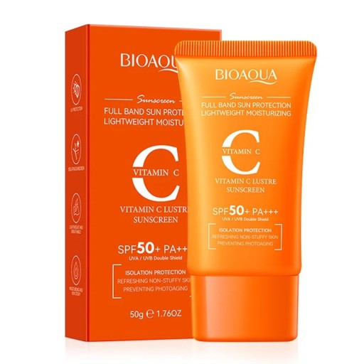 Opalovací krém SPF 50 na tvár telo a krk Solárny blokátor s vitamínom C Bieliaci hydratačný krém 50 g Slnečná ochrana proti UV žiareniu