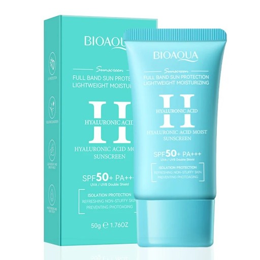 Opalovací krém SPF 50+ PA+++ na tvár telo a krk 50 g s kyselinou hyaluronovou hydratačný bieliaci slnečný blokátor ochrana proti UVA aj UVB