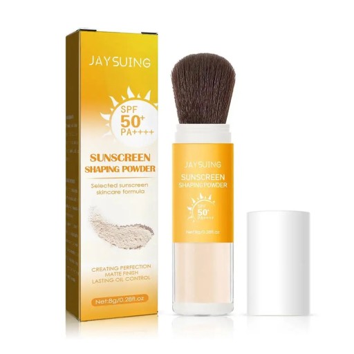 Opalovací pudr na obличej SPF 50+ 8 g s aplikačním štětcem Voděodolný Matující finiš a UV ochrana Pro obnovení ochrany přes make-up