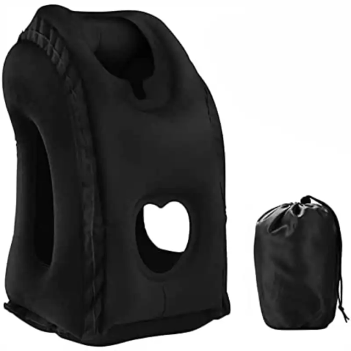 Opblaasbaar reiskussen 30 x 35 x 55 cm Gemaakt van PVC Ergonomisch kussen voor vliegtuigen Auto&#39;s en treinen Nek- en rugondersteuning Opvouwbaar ontwerp