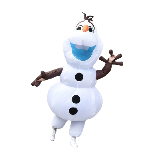 Opblaasbaar sneeuwman kostuum unisex voor een hoogte van 150–190 cm Ventilator en batterijhouder Voor carnaval en feestjes