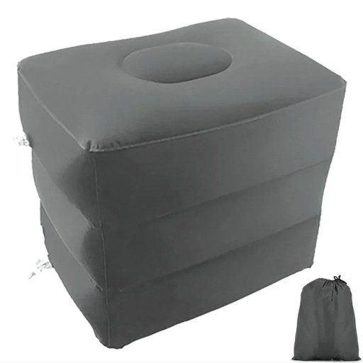 Oppustelig rejsepude Oppustelig fodstøtte Luftfodstøtte Oppustelig fodpude Blød oppustelig flypude 40 x 30 x 38 cm