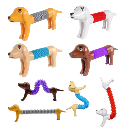 Optrækslegetøj - Hund 4 stk.