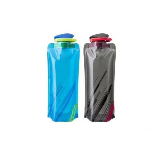 Opvouwbare flexibele waterfles met karabijnhaak, plastic reisfles, herbruikbare zachte fles in etui, hydratatie voor buiten