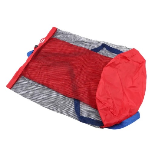 Opvouwbare netstrandtas 24×47cm voor kinderen, waterdichte speelgoedmand, draagbare opbergtas voor zwemmen en buitenactiviteiten in de zomer