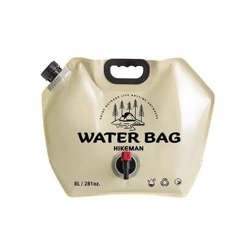 Opvouwbare waterzak voor buiten, 8 liter, draagbare zachte waterzak voor voedsel, voor in de auto, kamperen, waterzak met grote capaciteit, hydratatie