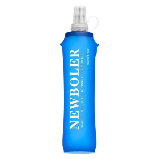 Opvouwbare zachte waterfles 500 ml TPU Flask Blauwe sporthydratatietas voor hardlopen, kamperen, wandelen, lichtgewicht outdooruitrusting