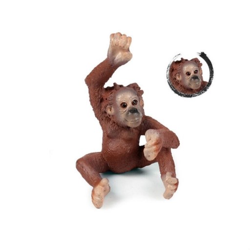 Orangutang-figur med baby