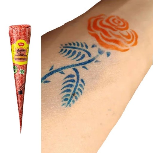 Oranžová henna Henna na dočasné tetovanie Oranžová pasta na dočasné tetovanie