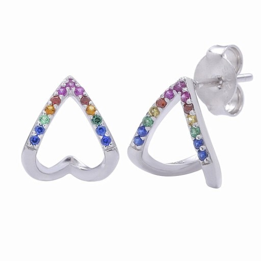 Orecchini a bottone a forma di cuore