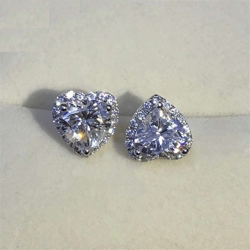 Orecchini a bottone a forma di cuore C1039