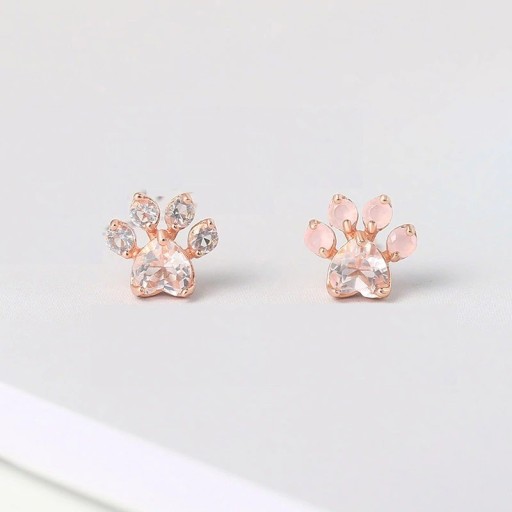 Orecchini a bottone da donna a forma di zampa