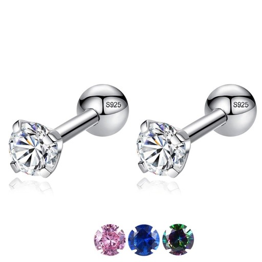 Orecchini a bottone da donna con pietra