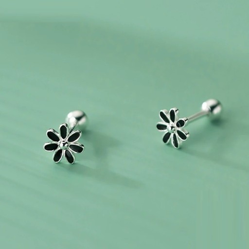 Orecchini a bottone da donna fiori G964