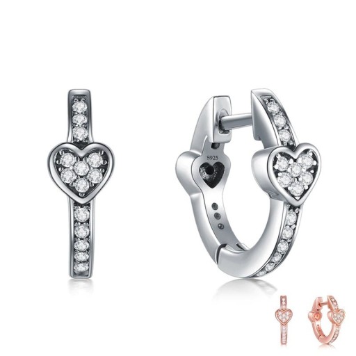 Orecchini a cerchio da donna a forma di cuore R128