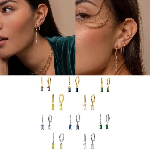 Orecchini a cerchio da donna con pietre R44