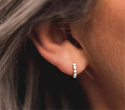 Orecchini a cerchio da donna con zirconi H742