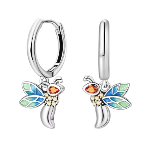 Orecchini a forma di insetto in argento sterling 925 per donne Gioielli alla moda regali di compleanno natura insetti per amanti della natura