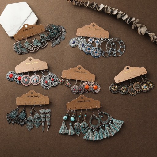 Orecchini a pendente da donna 3 paia J450