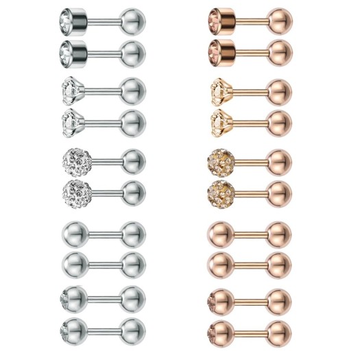 Orecchini a perno da donna 5 paia A3151