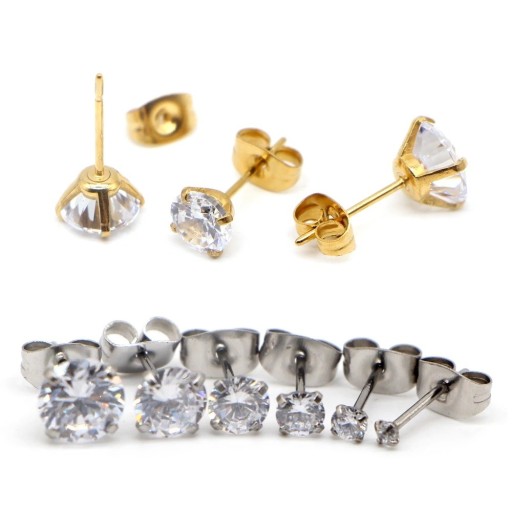 Orecchini a perno da donna con zirconia G451