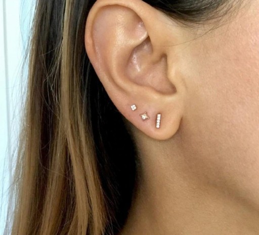 Orecchini a perno da donna set 3 pz